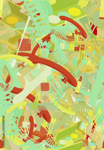 Background pattern abstract design texture. Seamless. Theme is about hairpin, pomade, claw, cosmetology, clip, toiletry, cosmetics, powder, ointment, tones, beauty, parlor, makeup, bobby pin