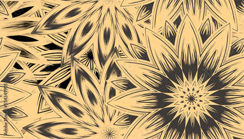 Flowers. Seamless floral background. Tracery handmade nature ethnic fabric backdrop pattern. Textile design texture. Decorative color art. Vector
