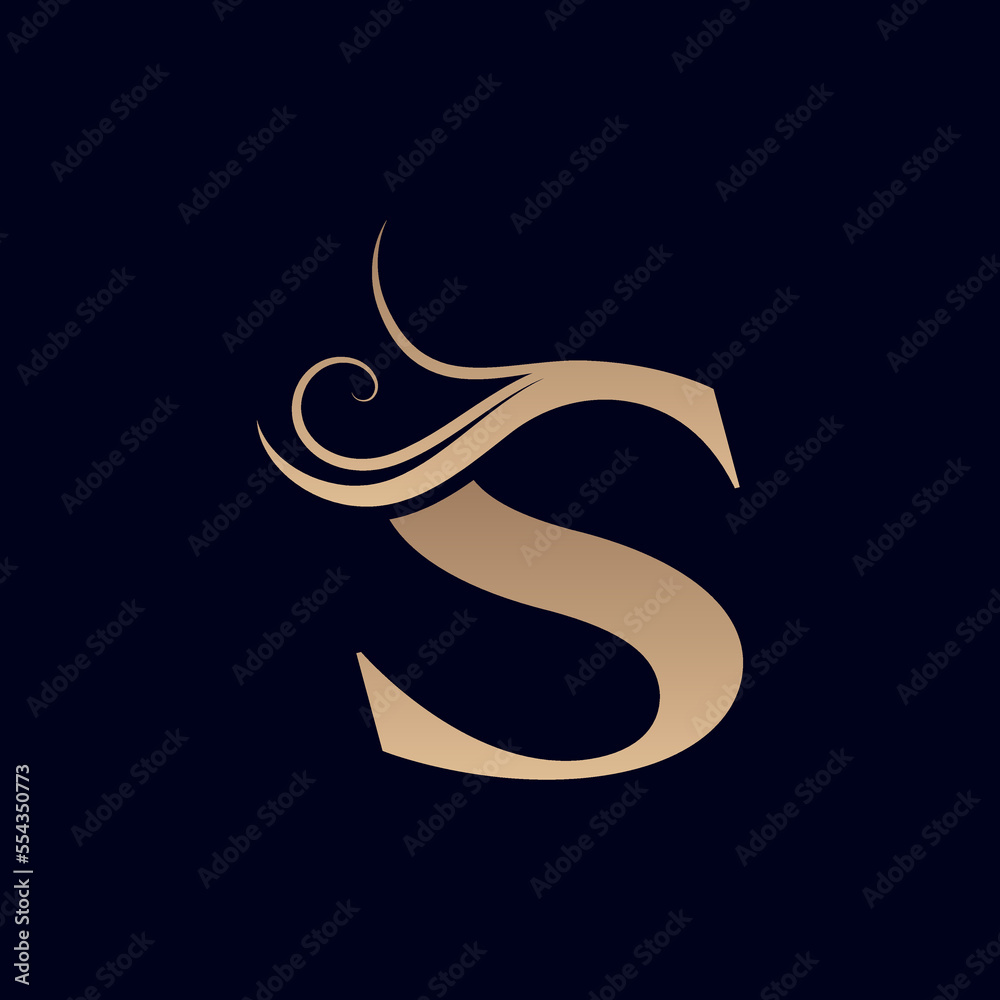 HAIR SALON GOLD BEAUTY WOMEN LOGO LETTER S HAIR SALON GOLD BEAUTY WOMEN LOGO LETTER S