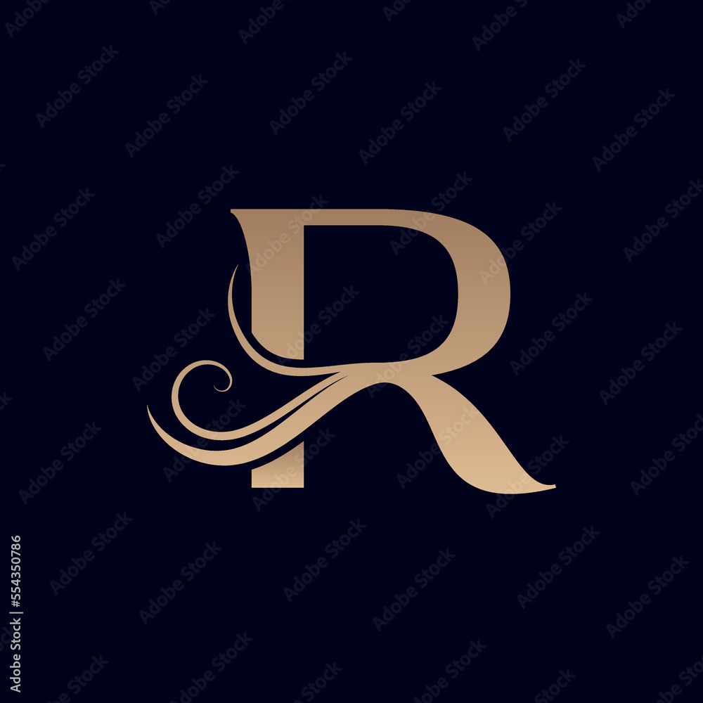HAIR SALON GOLD BEAUTY WOMEN LOGO LETTER R Stock Vector | Adobe Stock