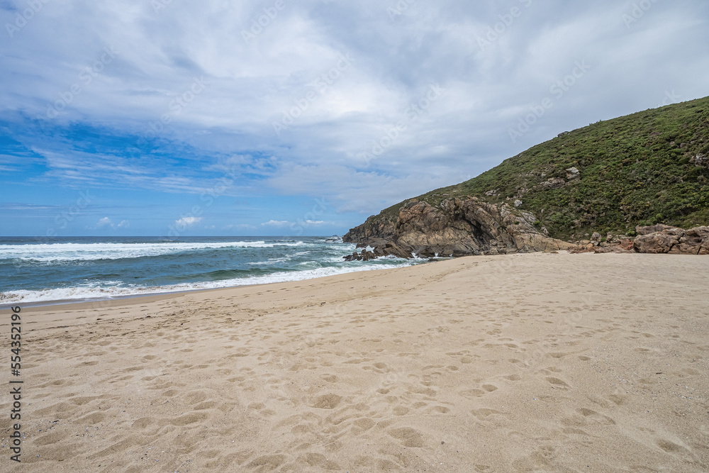 Beach of Praia do Rostro in Galicia, Spain near Finisterre and Way of Saint James. Coast of Death, costa da morte