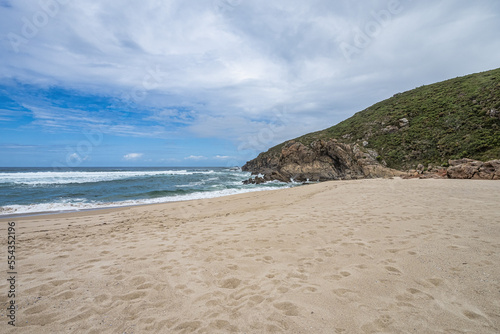 Beach of Praia do Rostro in Galicia  Spain near Finisterre and Way of Saint James. Coast of Death  costa da morte