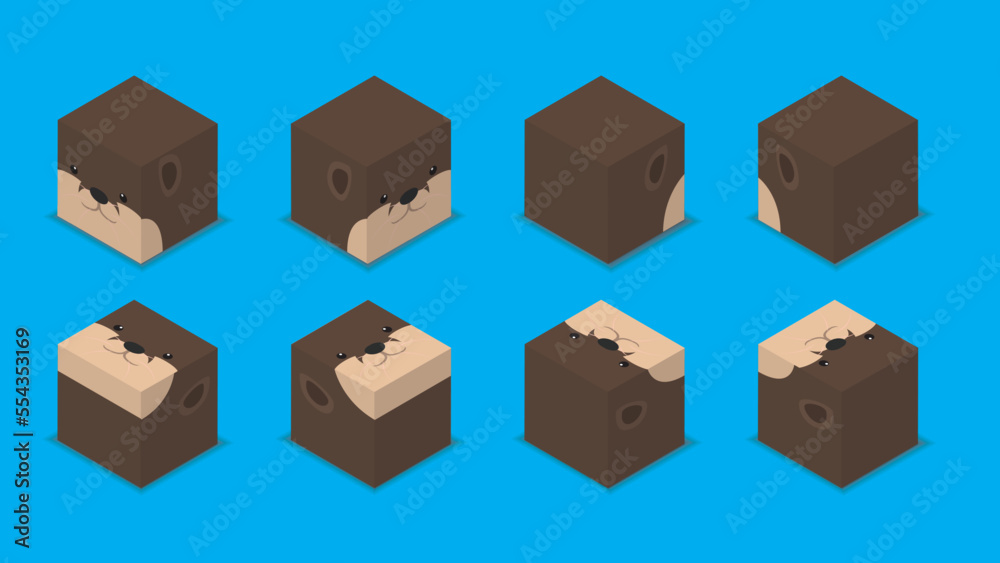 Animal Dice 3D Character Animal Otter Cartoon Vector Animal Dice 3D Character Animal Otter Cartoon Vector