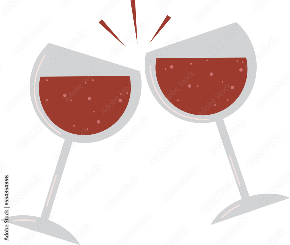 Glasses of Champagne Toasting Illustration Graphic Element Art Card Glasses of Champagne Toasting Illustration Graphic Element Art Card