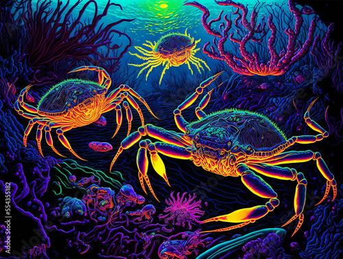 Psychedelic Crabs Generative AI