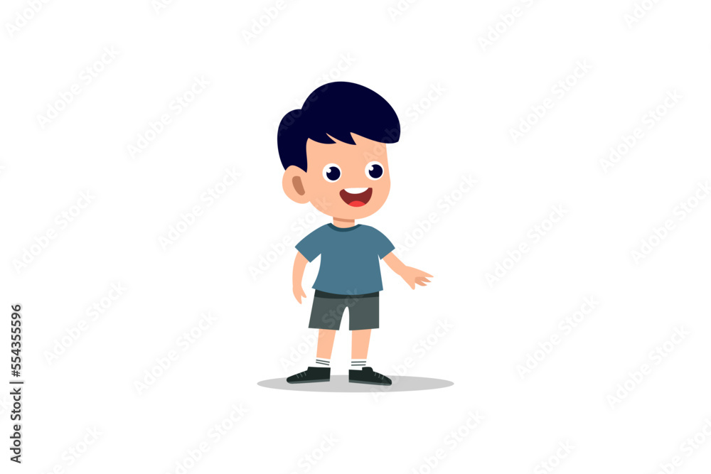 PrintVector happy cute little kid boy concept design illustration PrintVector happy cute little kid boy concept design illustration