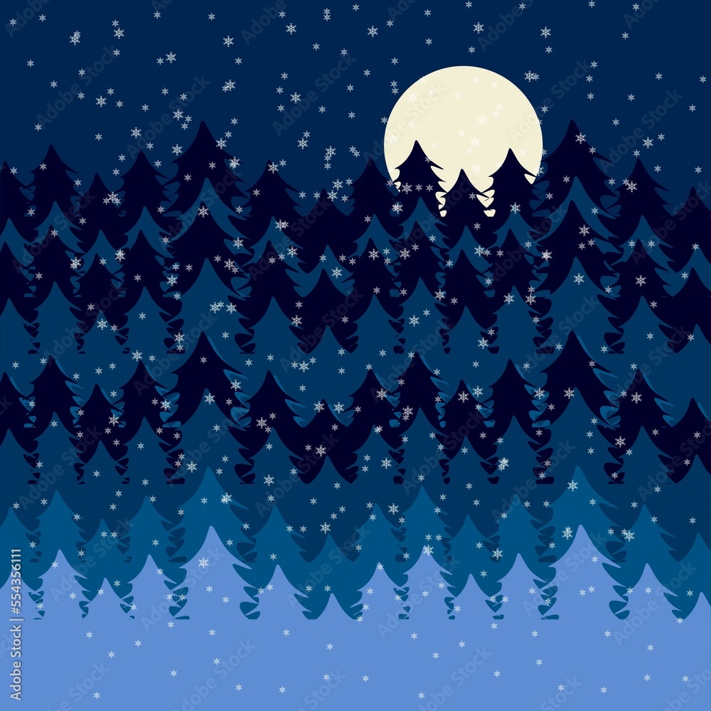 Obraz premium Christmas night background