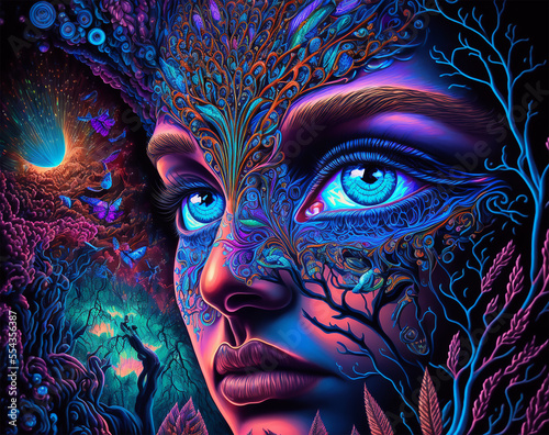 Psychedelic Face Generative AI