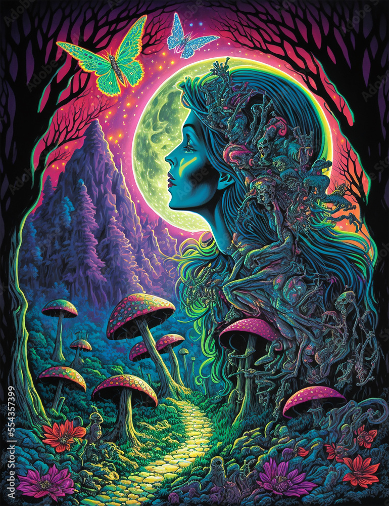 Psychedelic Forest Fairy Generative AI Psychedelic Forest Fairy Generative AI