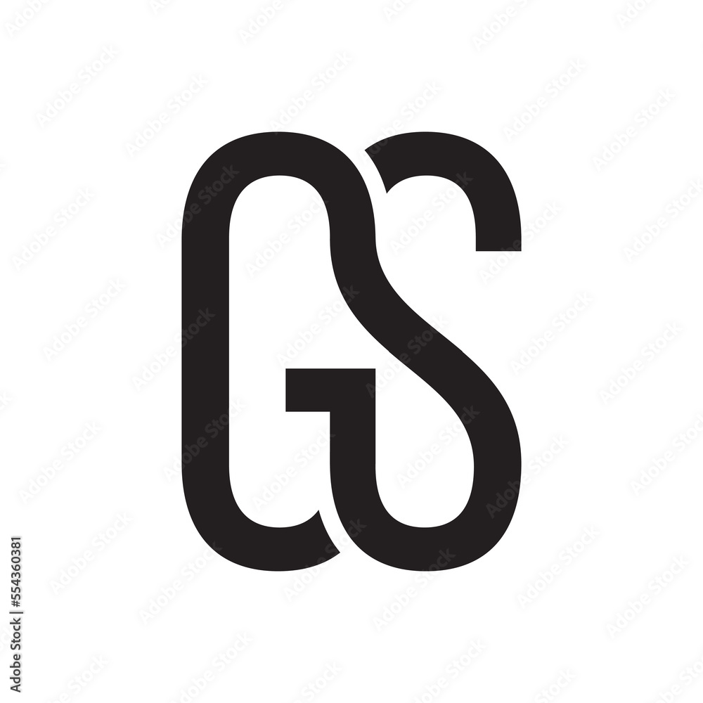 letters G S connected concept logo vector isolated on white background. letters G S connected concept logo vector isolated on white background.