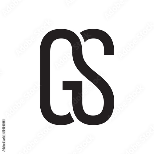 letters G S connected concept logo vector isolated on white background.