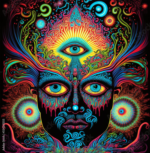 Psychedelic Third Eye Face Generative AI