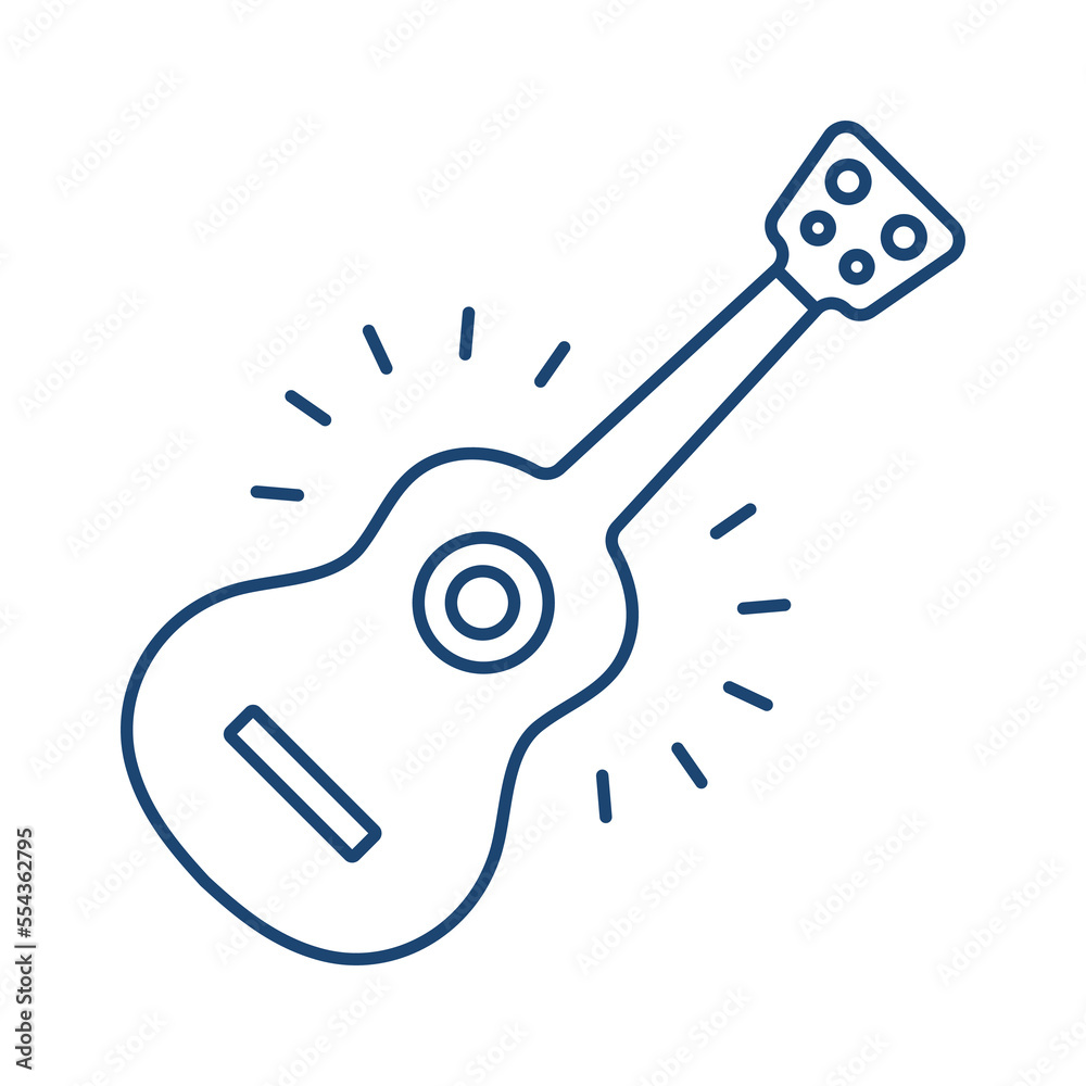 Guitar line universal icon ui ux element sign.