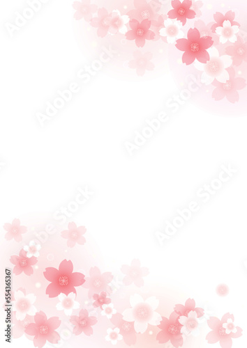 ふんわり華やか桜フレームデザイン、背景