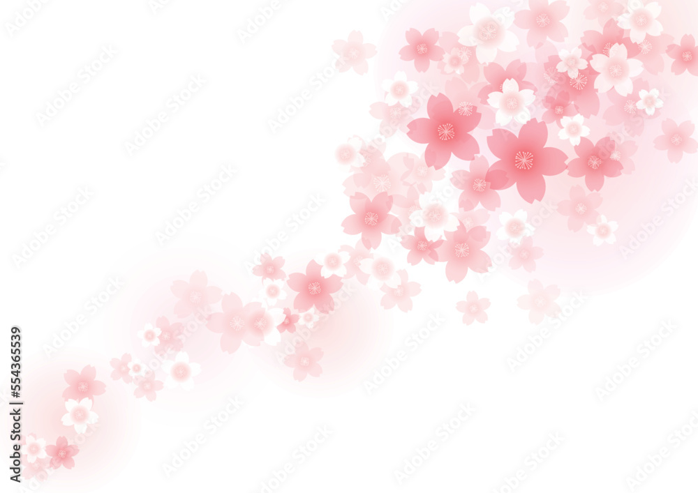 ふんわり華やか桜フレームデザイン、背景