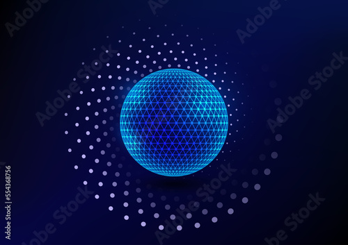 Network communication technology planet spinning around background