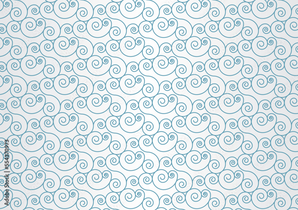 Abstract blue wave bubble seamless pattern vector background
