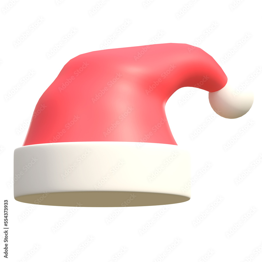 santa claus hat christmas decoration 3d icon illustration santa claus hat christmas decoration 3d icon illustration