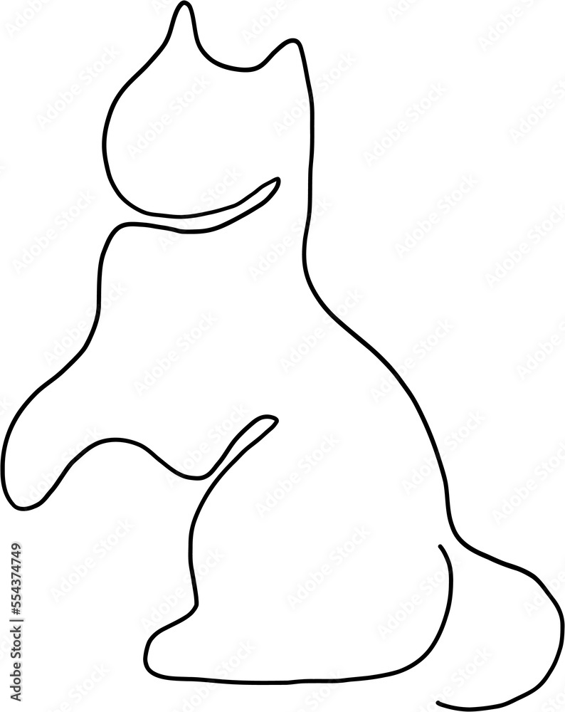 simplicity cat freehand continuous line drawing. simplicity cat freehand continuous line drawing.