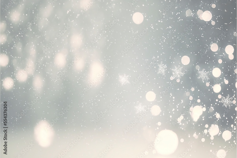 Bokeh lights, background with snow.