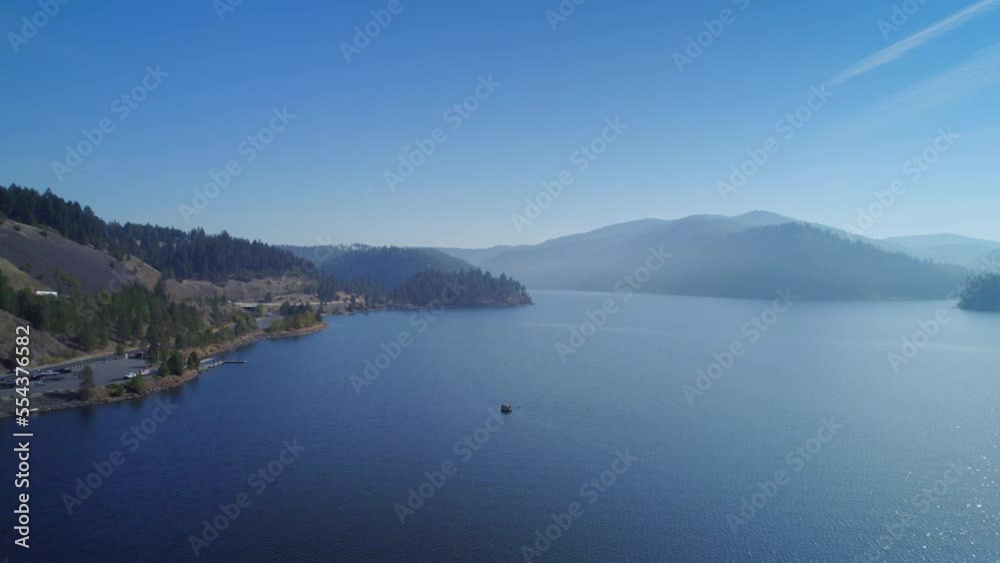 Aerial view of lake Coeur d'Alene in Idaho. Great places fro vacations in lake Coeur d'Alene Aerial view of lake Coeur d'Alene in Idaho. Great places fro vacations in lake Coeur d'Alene