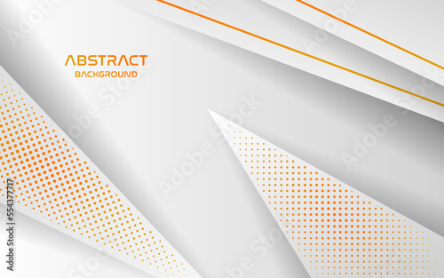 abstract white orange color with halftone dots overlap layers background. eps10 vector