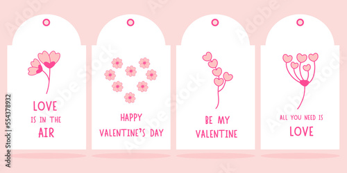 Set of Valentine's day tags for gift boxes, labels, sale shopping labels, banners and more.