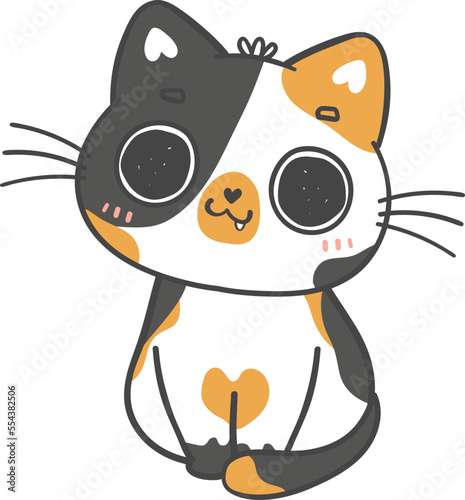 cute cat cartoon drawing doodle outline