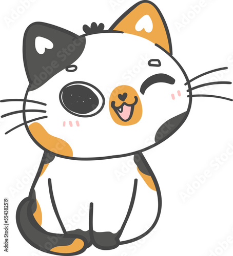 cute playful cat cartoon drawing doodle outline