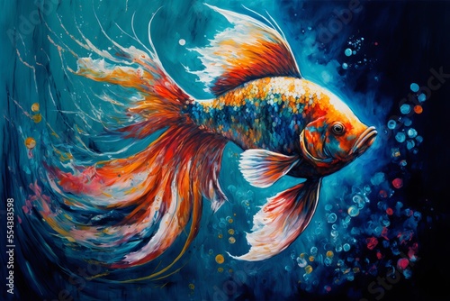 Watercolor Illustration of Goldfish