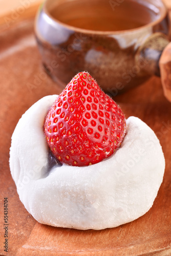 Japanese traditional sweets, Strawberry Daifuku with strawberry photo