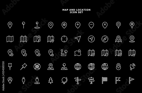 MAP  LOCATION VECTOR ICON SET