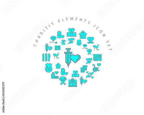 Vector charitiy elements icon set