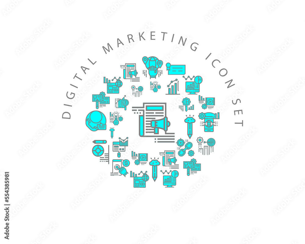 Vector digital marketing icon set