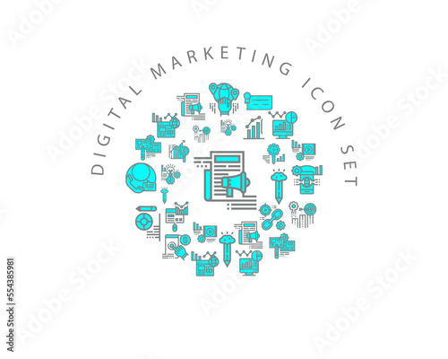 Vector digital marketing icon set