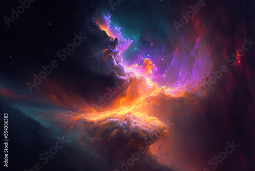 A velvety, nebula like, abstract hue. Generative AI