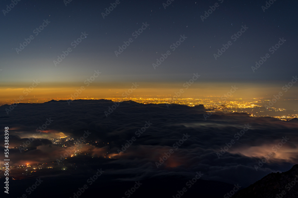 night city view from top of the mountain night city view from top of the mountain