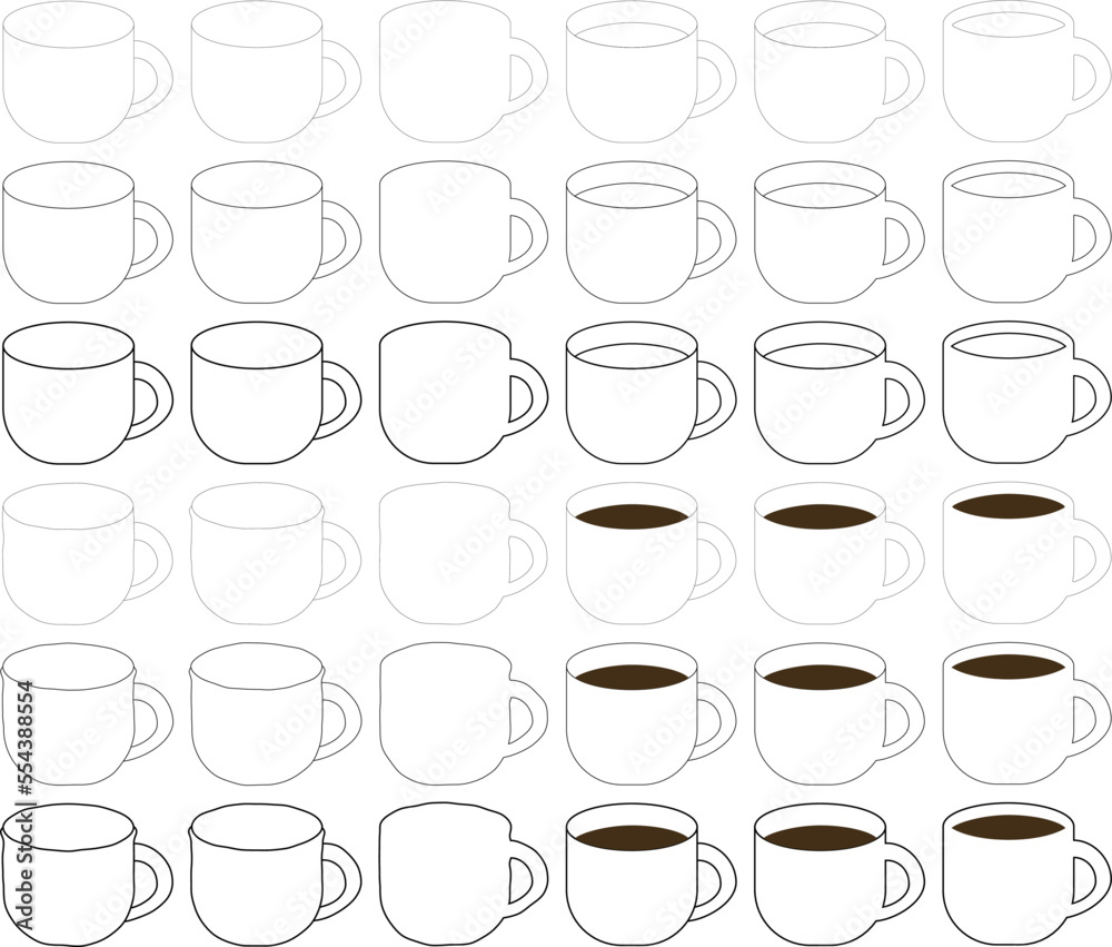 コーヒーカップのアイコンイラスト コーヒーカップのアイコンイラスト