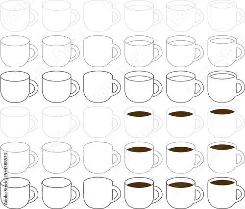 Wallpaper Mural コーヒーカップのアイコンイラスト Torontodigital.ca