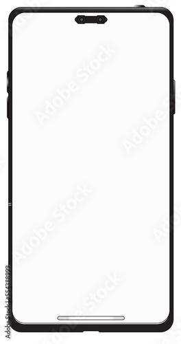 Realistic new latest design smartphone mokeup. Phone mokeup in front. Smartphone vector with transparent screen view. Vector image illustration