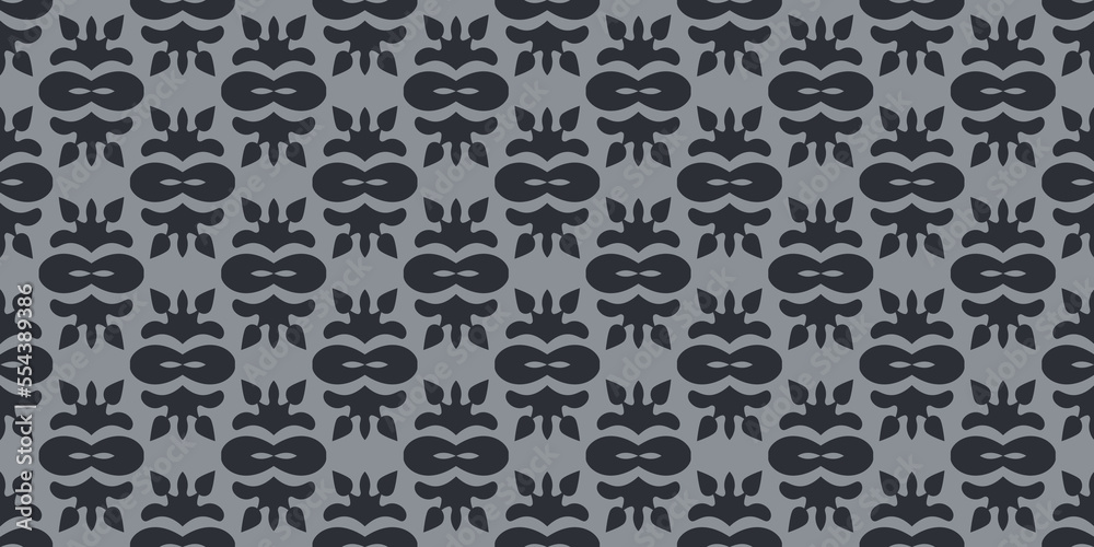 Background pattern with decorative elements on a gray background for your design. Seamless pattern, texture. Vector image
