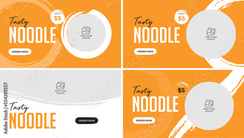Noodle video thumbnail template tasty food menu video cover thumbnail design