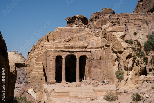 Garden Triclinium Tomb Exterior in Petra Jordan, a Nabataean Grave Facade