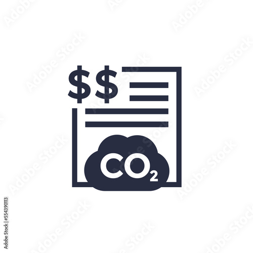 carbon dioxide emissions cost icon