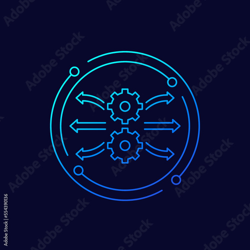 deployment process icon, linear design