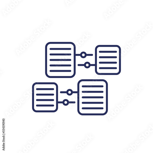 document management line icon on white