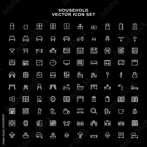 HOUSEHOLD VECTOR ICON SET