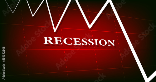 economic recession in 2023 Graphs and slumping stock markets show the global economic crisis in 2023. The effects of inflation, war, epidemics. EPS10 vector.	

