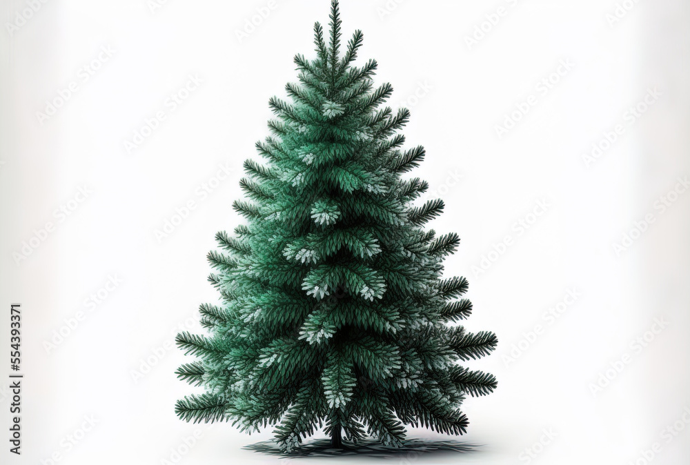 Christmas tree ornamental, isolated on white. Generative AI