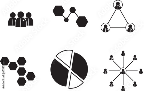 eam work logo icon set, employee synergy and people connection